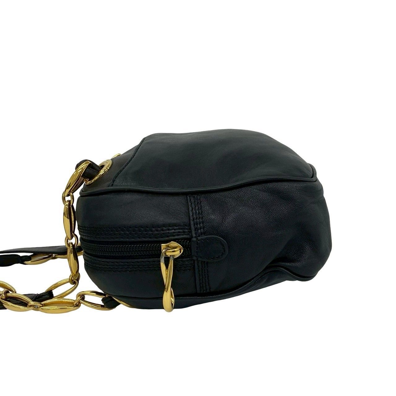 Loewe Vintage Anagram Logo Nappa Leather Shoulder Bag Black — view 5