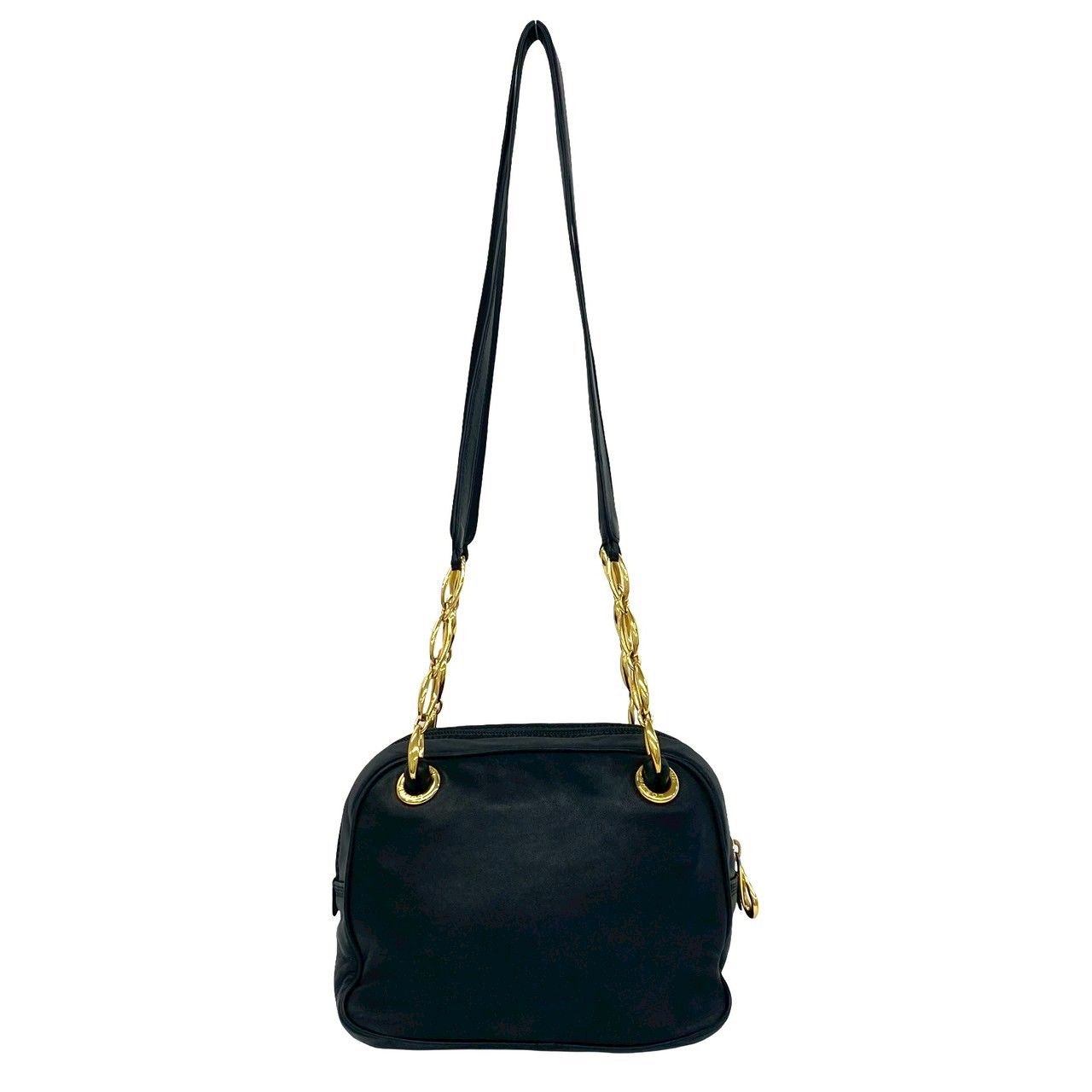 Loewe Vintage Anagram Logo Nappa Leather Shoulder Bag Black — view 3