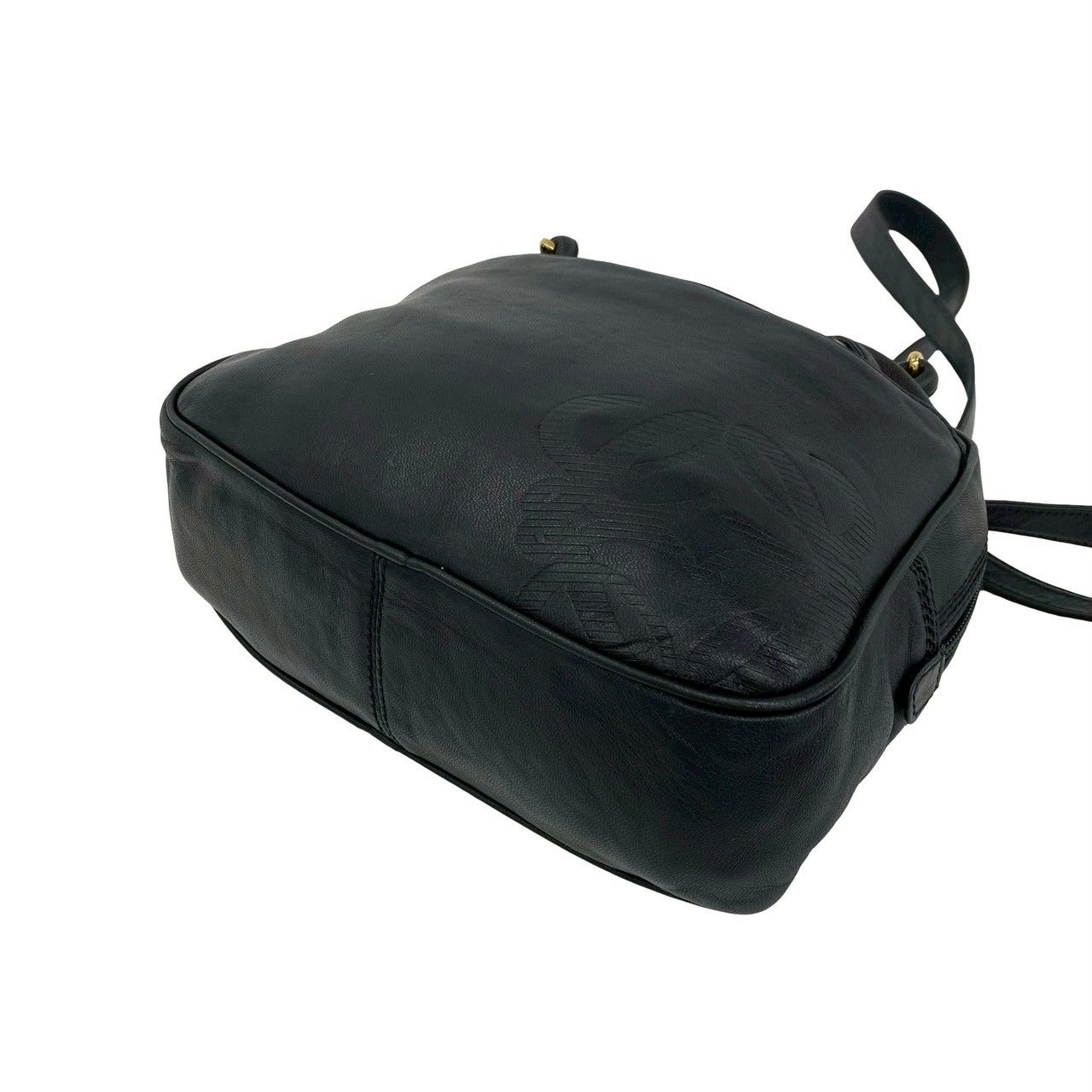 Loewe Vintage Anagram Logo Nappa Leather Shoulder Bag Black — view 8