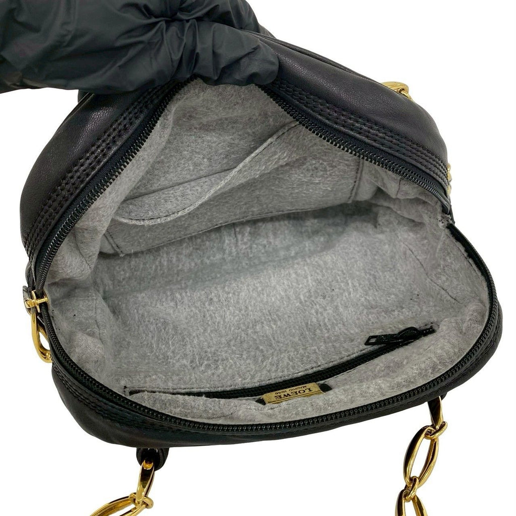 Loewe Vintage Anagram Logo Nappa Leather Shoulder Bag Black — view 9