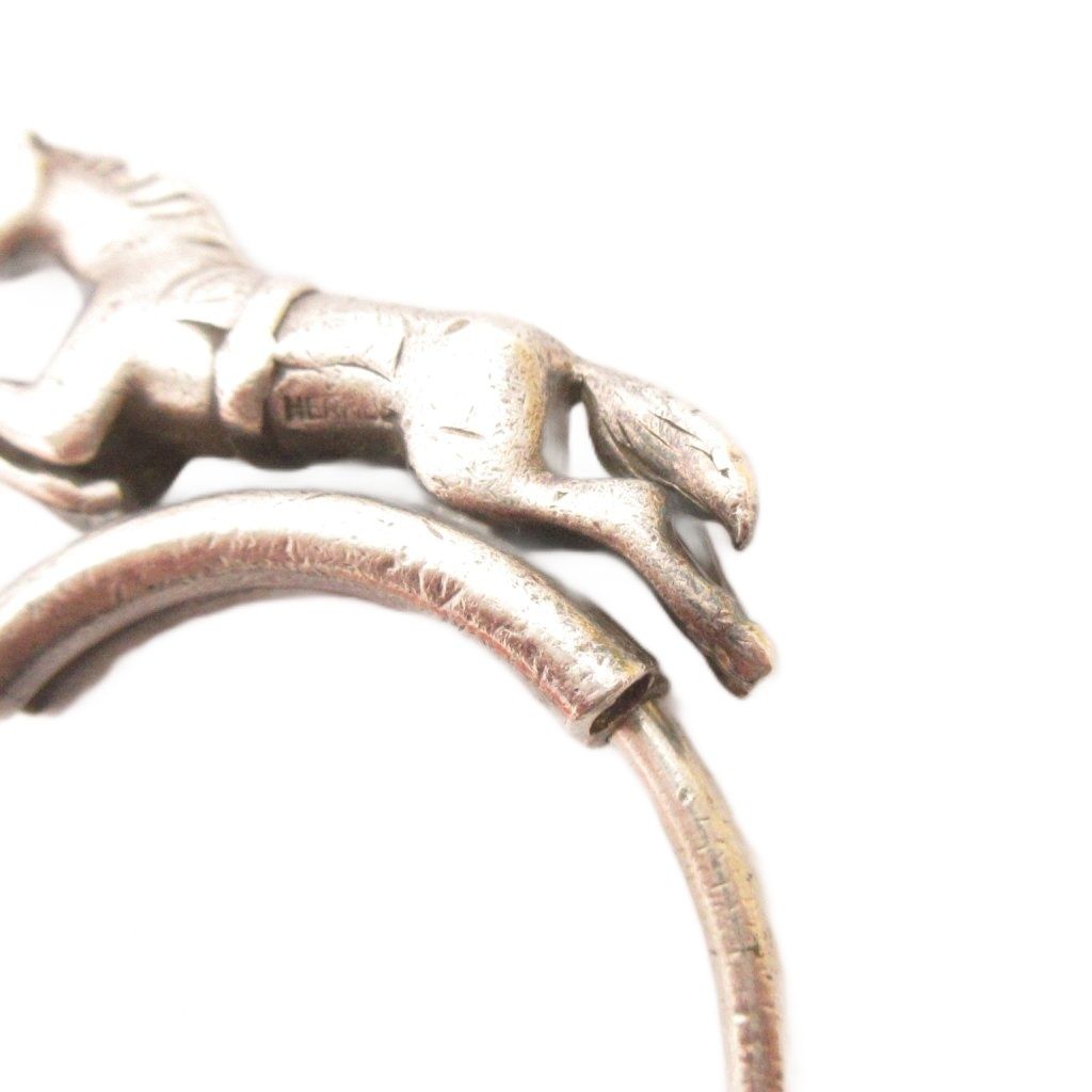 Hermes Vintage Key Ring Horse Silver Key Holder — view 6