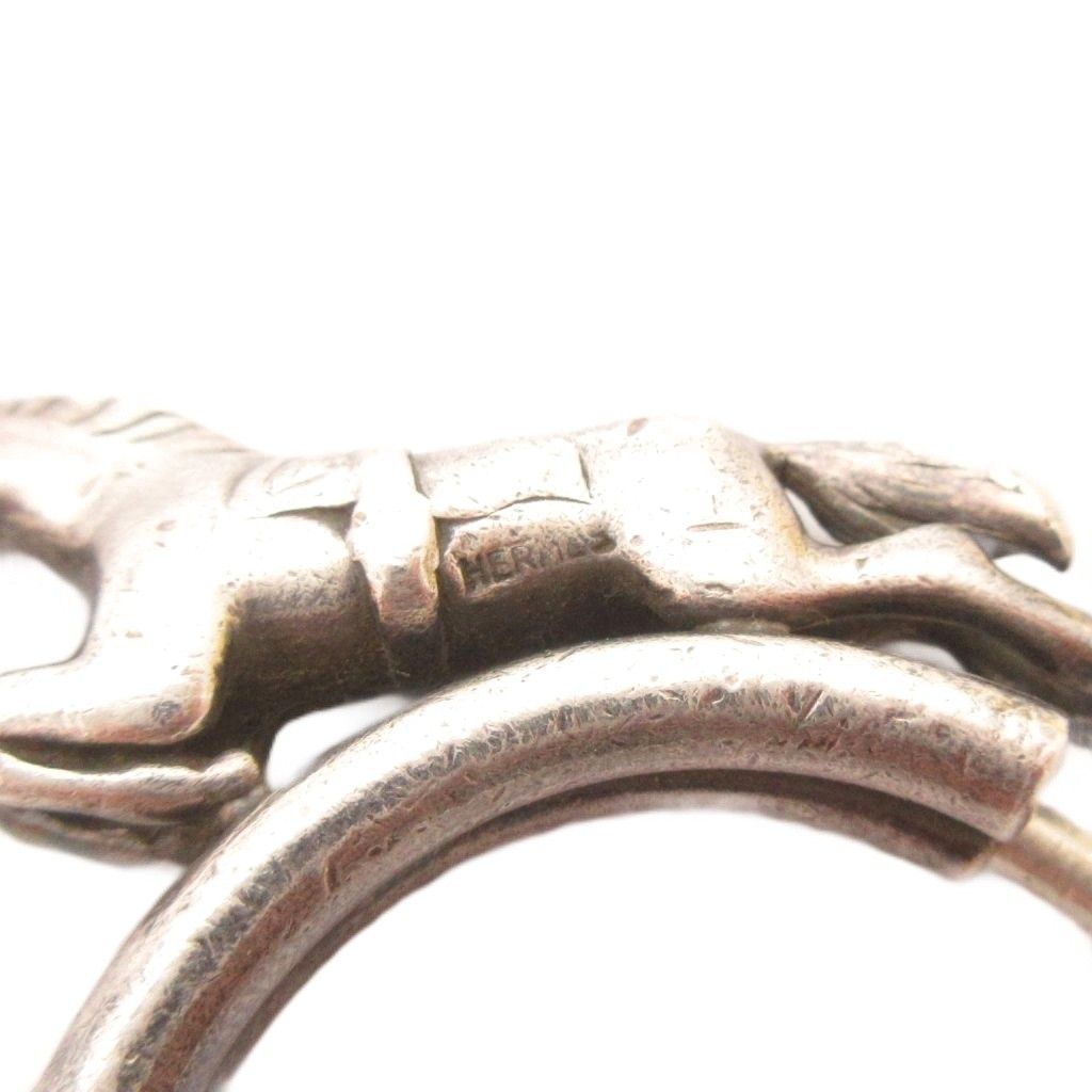 Hermes Vintage Key Ring Horse Silver Key Holder — view 3