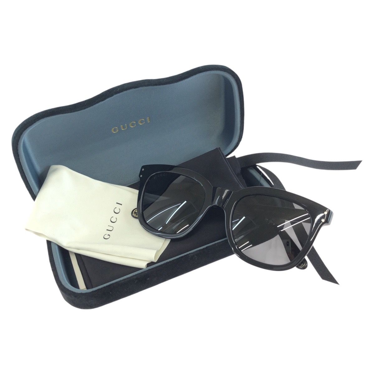 Gucci Logo Black Silver Acetate Sunglasses Eyewear — view 8