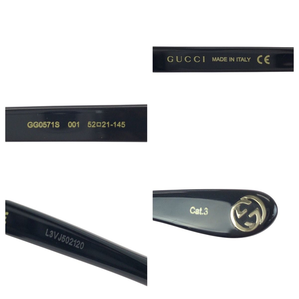 Gucci Logo Black Silver Acetate Sunglasses Eyewear — view 7