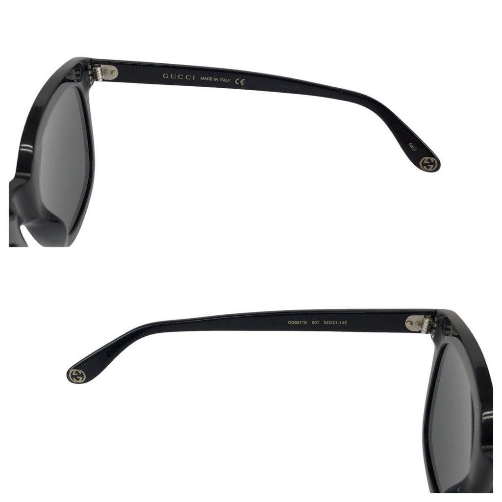 Gucci Logo Black Silver Acetate Sunglasses Eyewear — view 5
