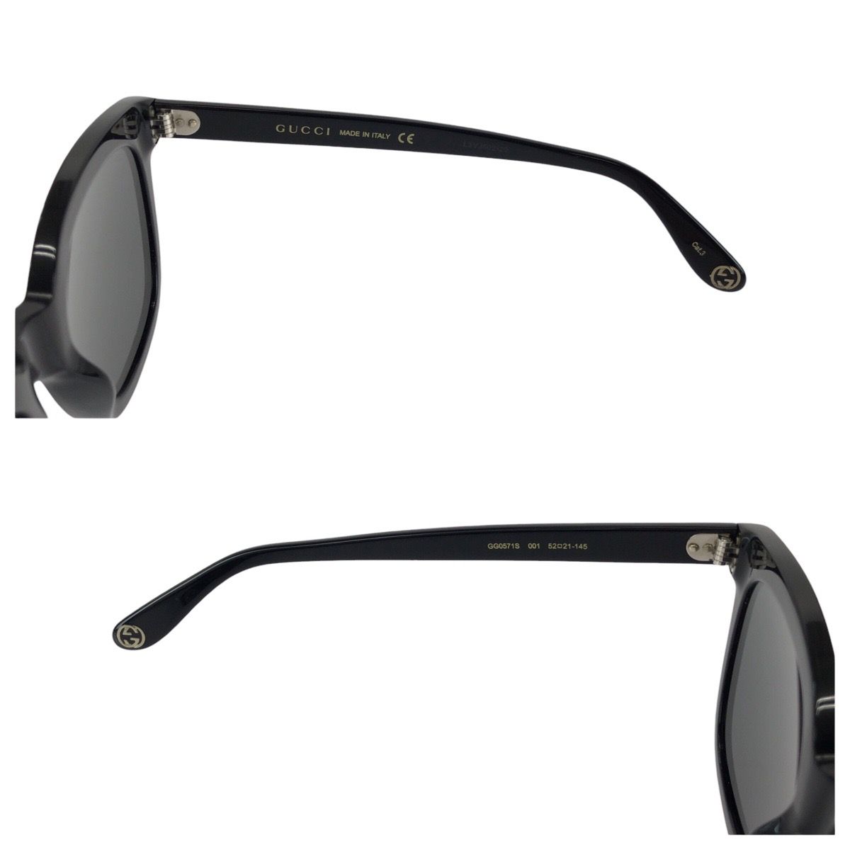 Gucci Logo Black Silver Acetate Sunglasses Eyewear — view 5