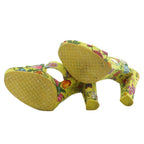 Gucci Sandals Canvas Chunky Heels Floral 36 Yellow BB — view 6
