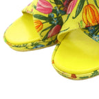 Gucci Sandals Canvas Chunky Heels Floral 36 Yellow BB — view 4