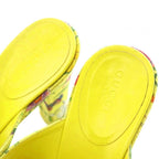 Gucci Sandals Canvas Chunky Heels Floral 36 Yellow BB — view 5