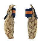 Gucci Sherry Line Brown Blue Silver GG Canvas Leather Belt Bag Waist Pouch — view 6