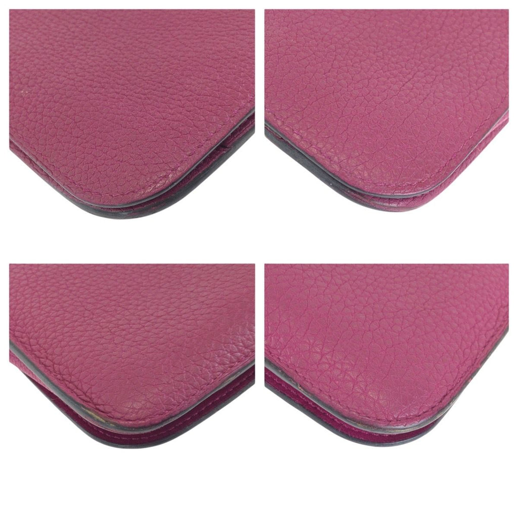 Hermes Dogon GM Rosepurple Pink Silver Togo Wallet — view 3