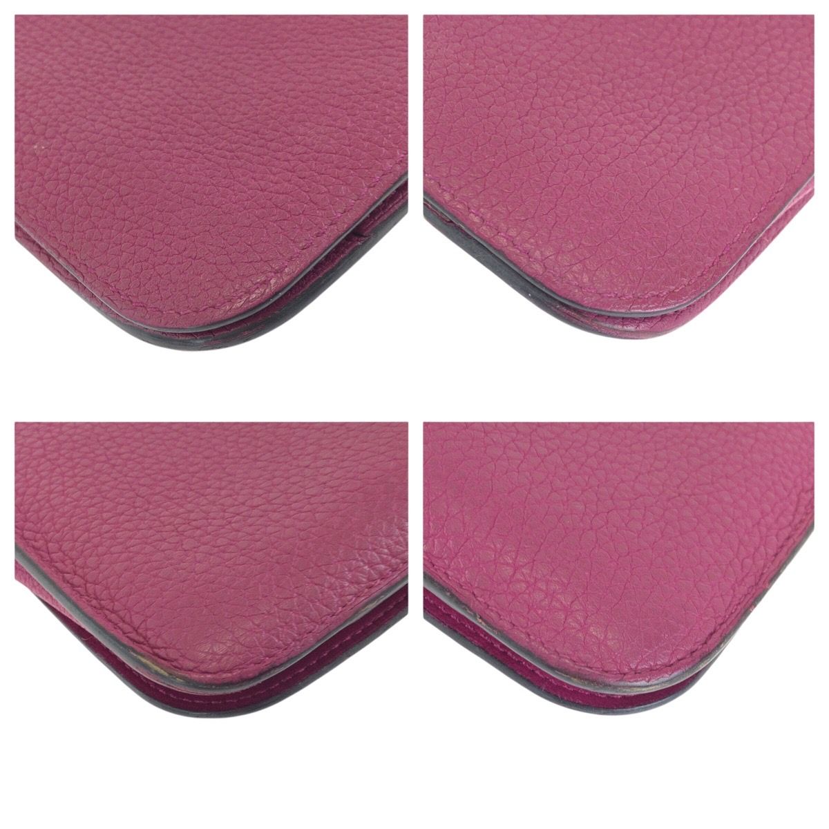 Hermes Dogon GM Rosepurple Pink Silver Togo Wallet — view 3