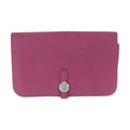 Hermes Dogon GM Rosepurple Pink Silver Togo Wallet