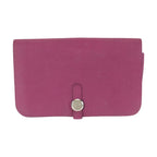 Hermes Dogon GM Rosepurple Pink Silver Togo Wallet
