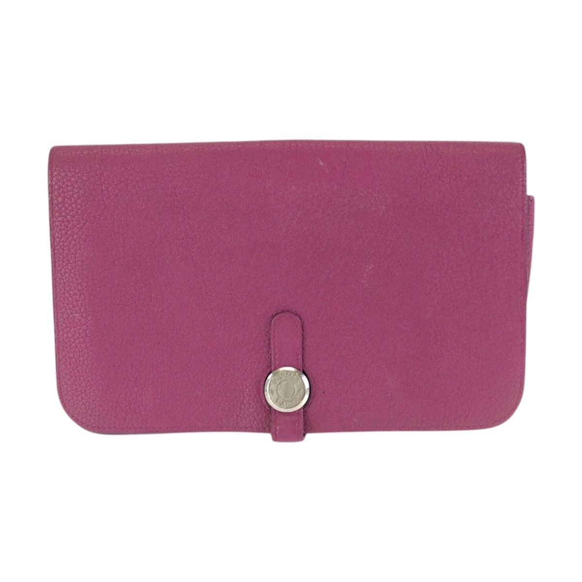 Hermes Dogon GM Rosepurple Pink Silver Togo Wallet
