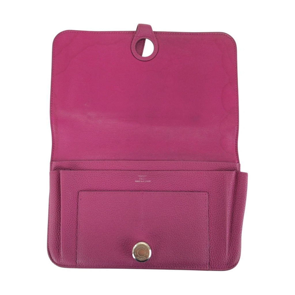 Hermes Dogon GM Rosepurple Pink Silver Togo Wallet — view 8