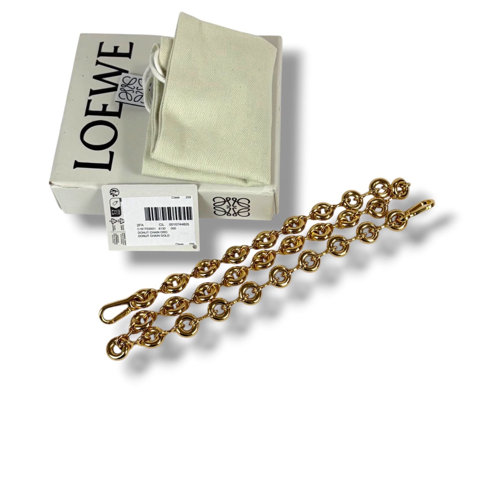 Loewe Donut Chain Shoulder Strap Bag Charm Gold