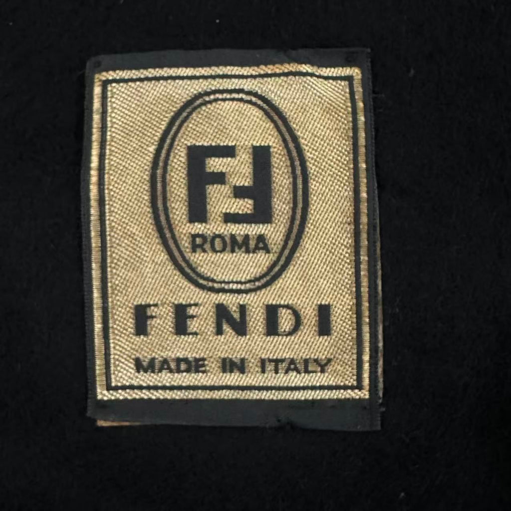 Fendi Scarf Large Shawl Fringe FF Logo Black — view 5