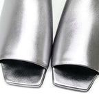 Hermes Mules Idole Silver 37 Chaine D'ancre Shoes — view 7