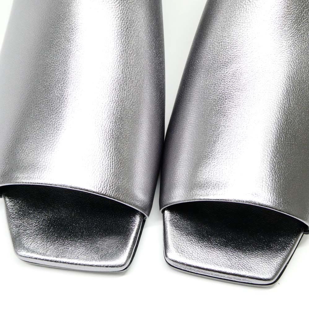 Hermes Mules Idole Silver 37 Chaine D'ancre Shoes — view 7