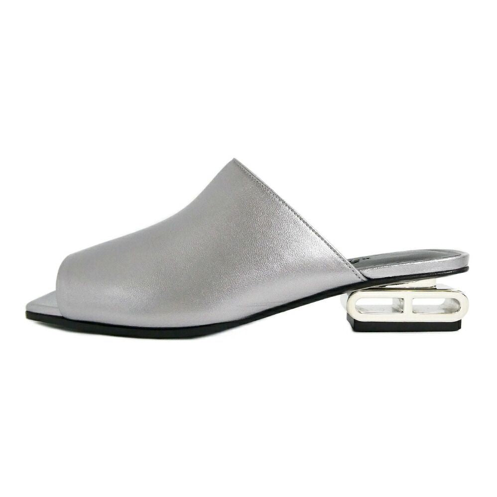 Hermes Mules Idole Silver 37 Chaine D'ancre Shoes