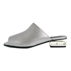 Hermes Mules Idole Silver 37 Chaine D'ancre Shoes