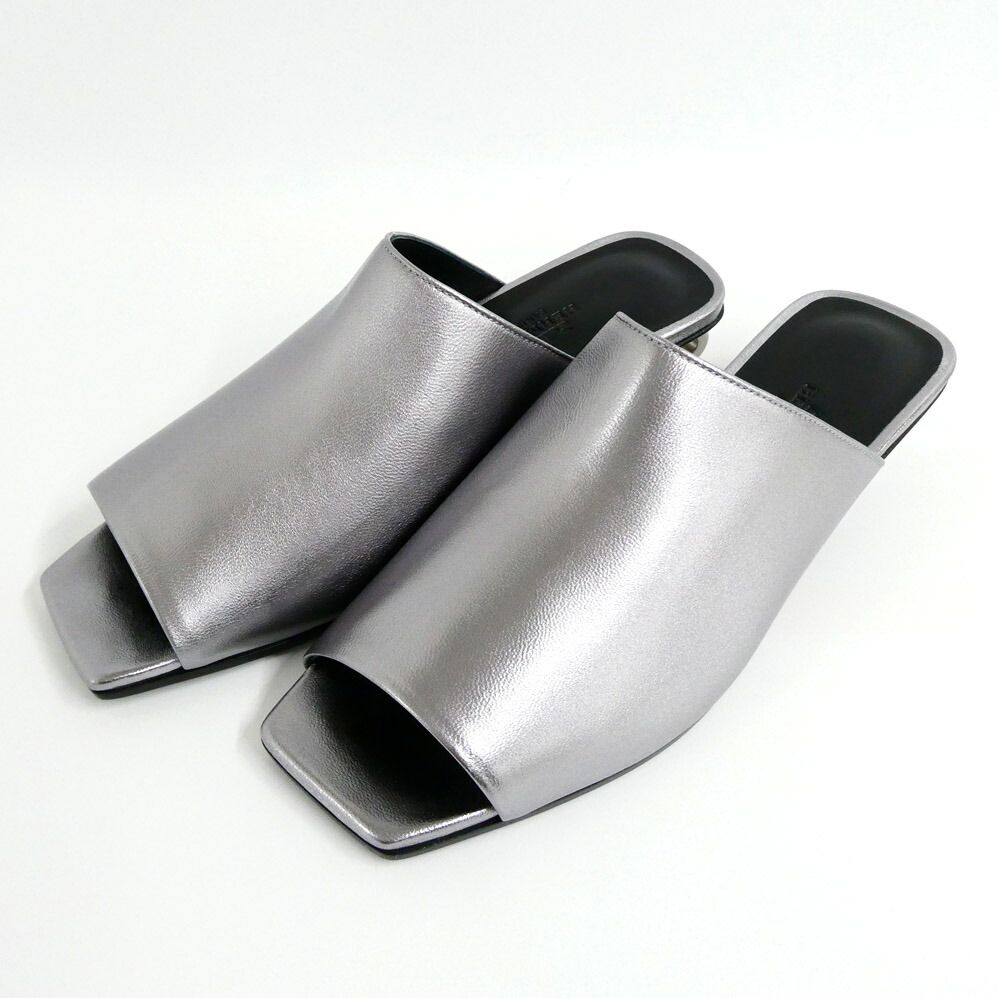 Hermes Mules Idole Silver 37 Chaine D'ancre Shoes — view 2