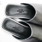 Hermes Mules Idole Silver 37 Chaine D'ancre Shoes — view 6