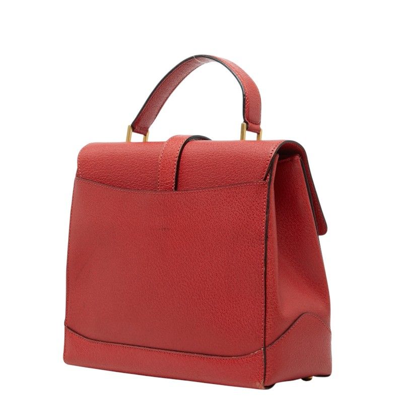 Celine 2-Way Shoulder Bag Top Handle Red Leather — view 2
