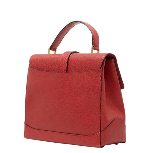 Celine 2-Way Shoulder Bag Top Handle Red Leather — view 2