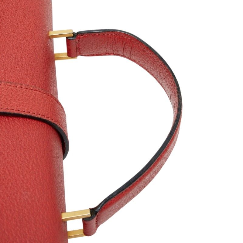 Celine 2-Way Shoulder Bag Top Handle Red Leather — view 4