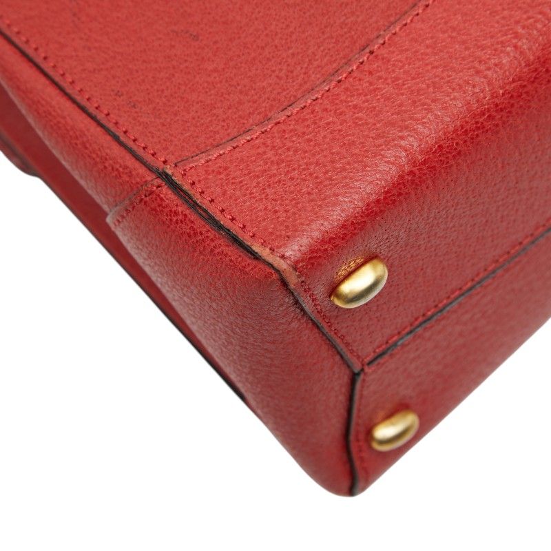 Celine 2-Way Shoulder Bag Top Handle Red Leather — view 8