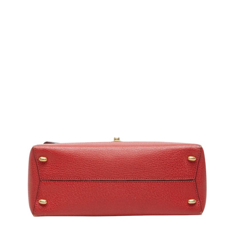 Celine 2-Way Shoulder Bag Top Handle Red Leather — view 3