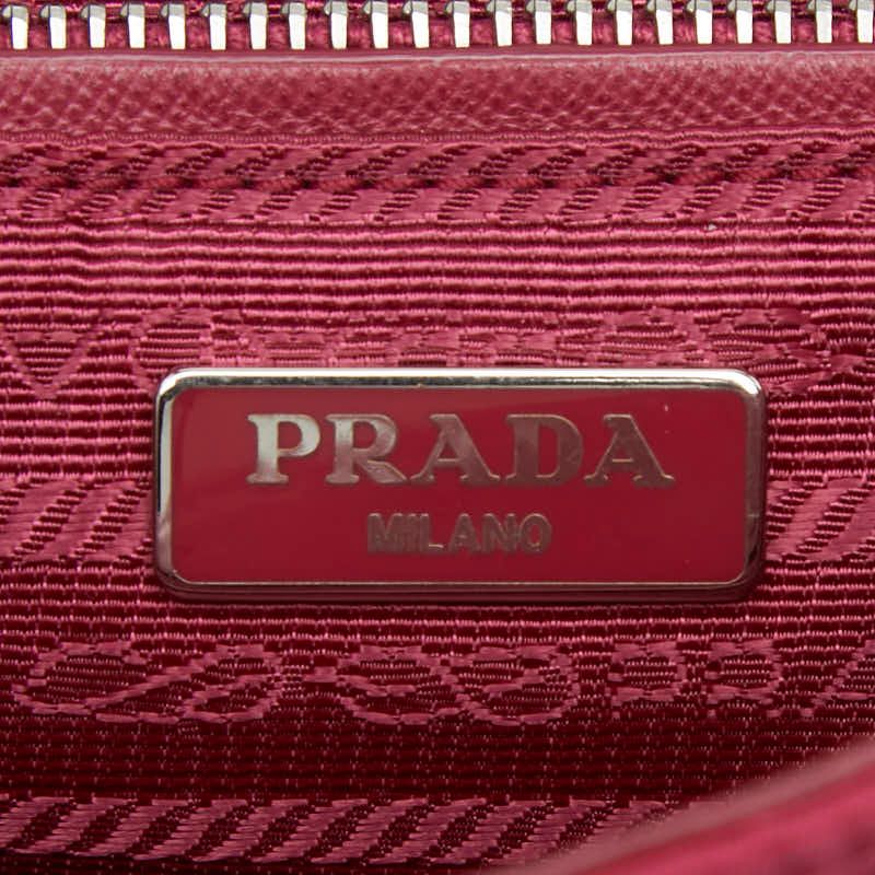 Prada Tessuto Quilted Crossbody Chain Shoulder Bag Ibisco Pink Nylon — view 9