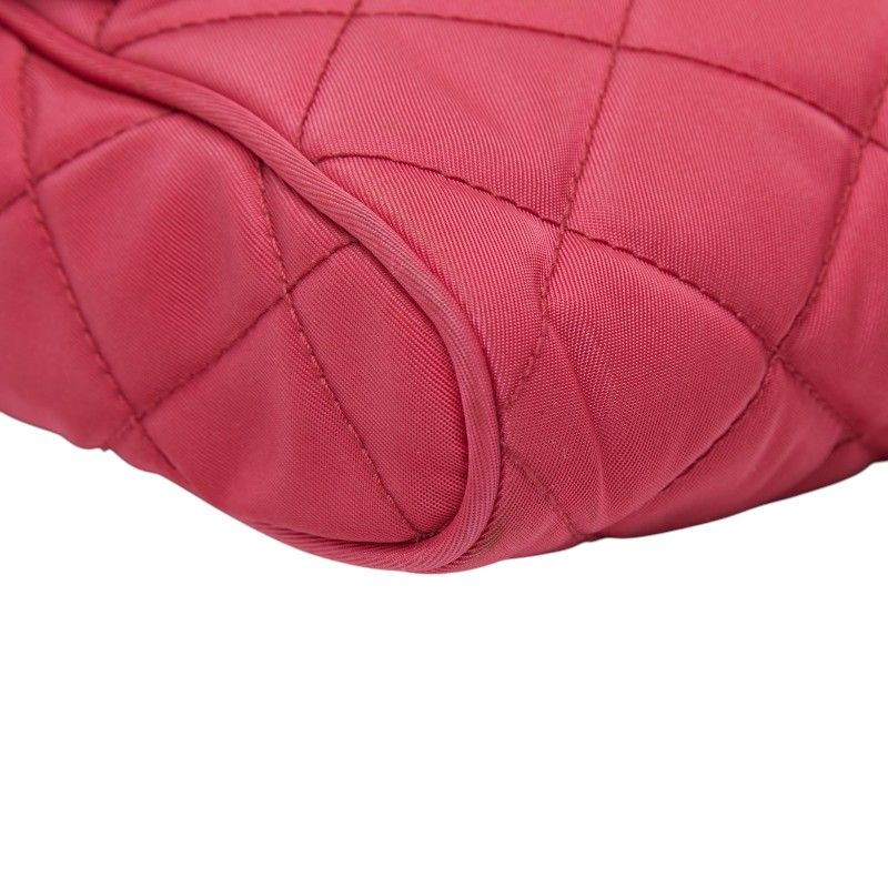 Prada Tessuto Quilted Crossbody Chain Shoulder Bag Ibisco Pink Nylon — view 5