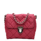 Prada Tessuto Quilted Crossbody Chain Shoulder Bag Ibisco Pink Nylon