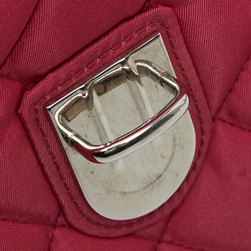 Prada Tessuto Quilted Crossbody Chain Shoulder Bag Ibisco Pink Nylon — view 7