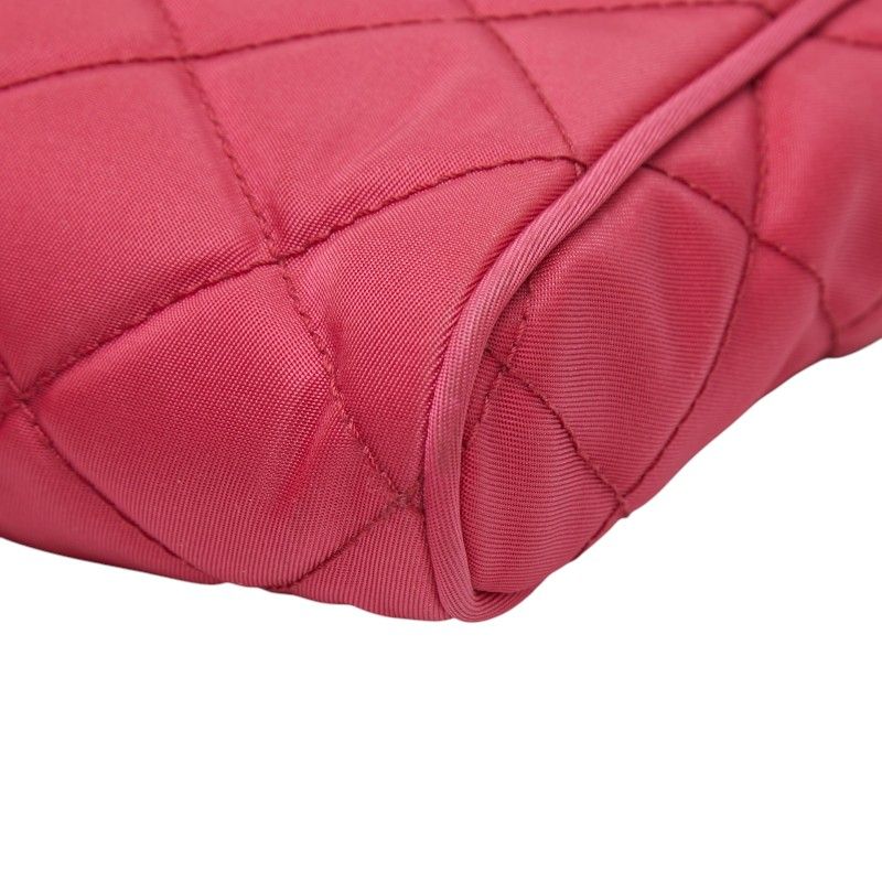Prada Tessuto Quilted Crossbody Chain Shoulder Bag Ibisco Pink Nylon — view 4
