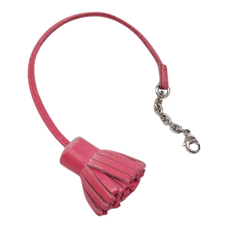 Hermes Carmenchita Book Mark Bag Charm Key Holder Pink Agno Milo — view 2