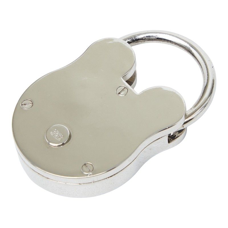 Chanel CC Logo Cambon Paris Cadena Padlock Charm Silver Metal 1- Keychain — view 2