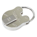 Chanel CC Logo Cambon Paris Cadena Padlock Charm Silver Metal 1- Keychain