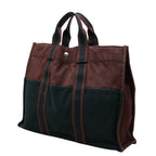 Hermes Fourre Tout MM Tote Wine Red Black Canvas — view 2