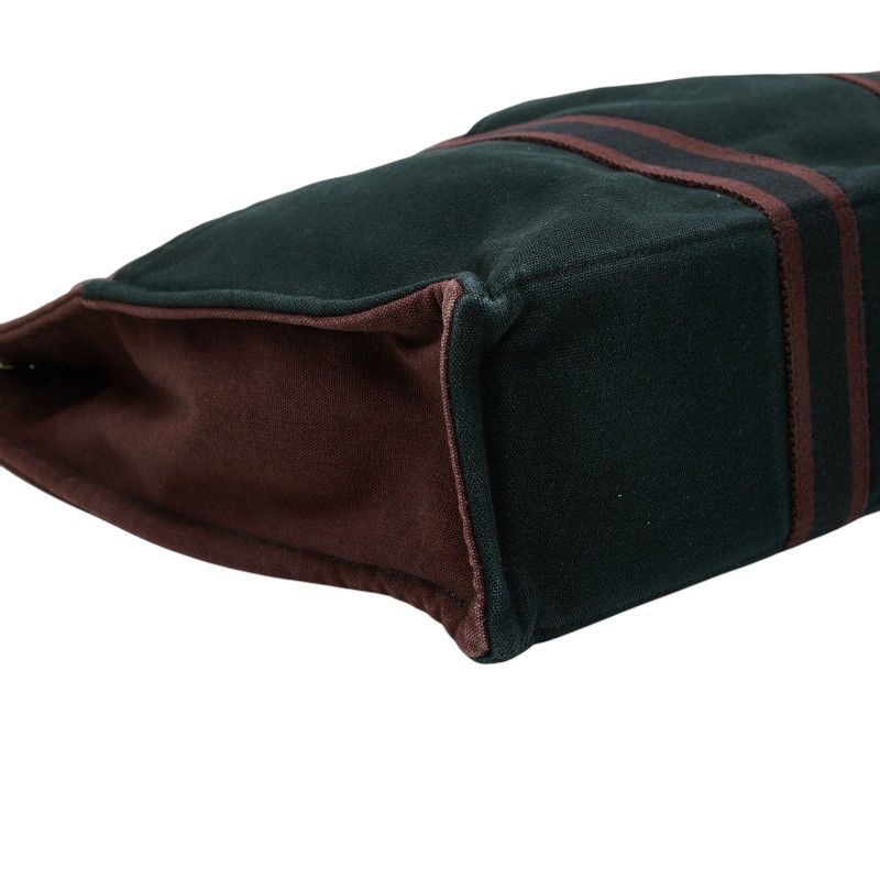 Hermes Fourre Tout MM Tote Wine Red Black Canvas — view 5