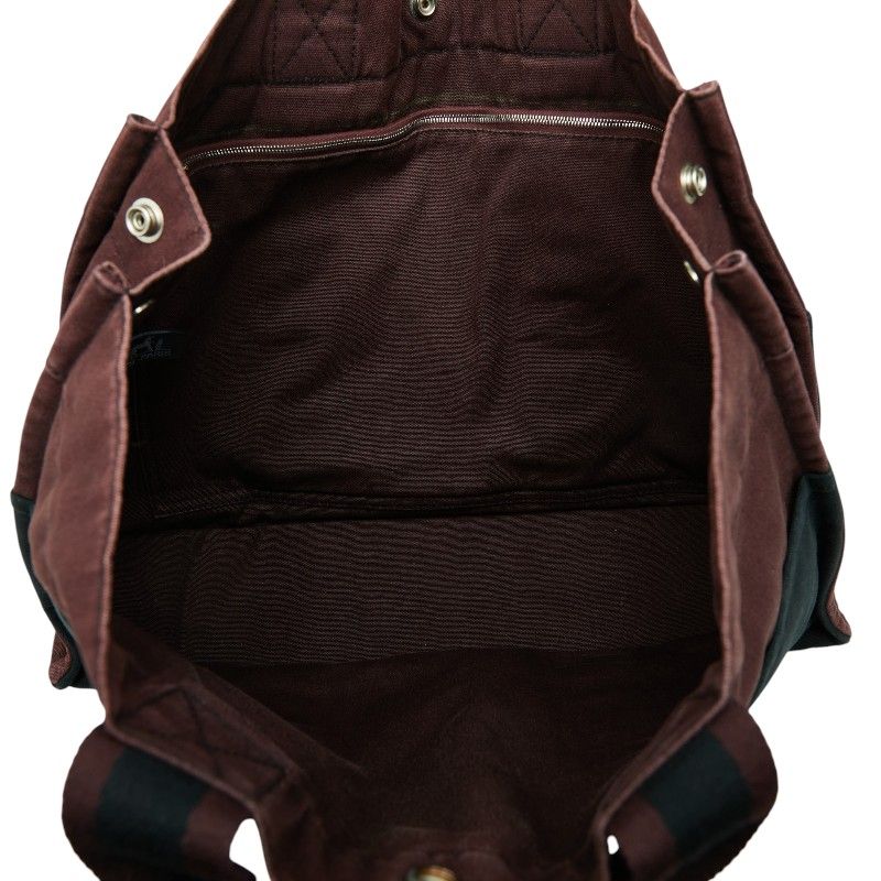 Hermes Fourre Tout MM Tote Wine Red Black Canvas — view 6