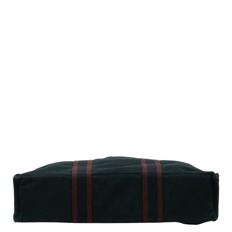 Hermes Fourre Tout MM Tote Wine Red Black Canvas — view 3