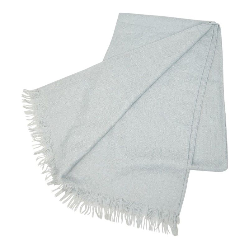Hermes Shawl Blue Cashmere Silk 1- Scarf