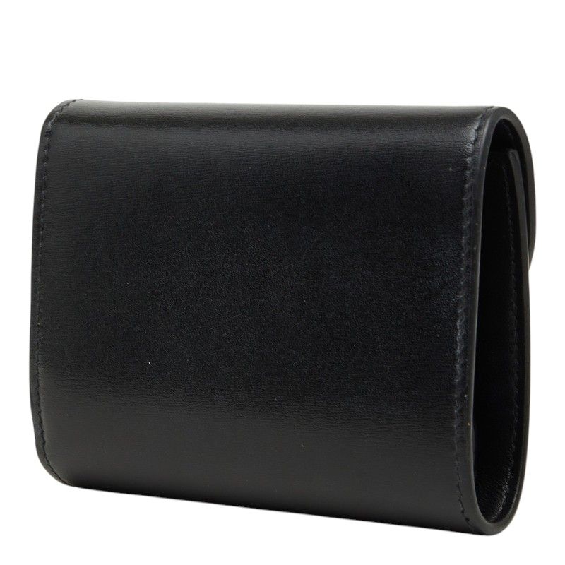 Celine Triomphe Small Wallet Trifold Black Leather — view 2
