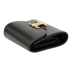 Celine Triomphe Small Wallet Trifold Black Leather — view 5