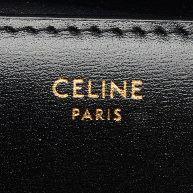 Celine Triomphe Small Wallet Trifold Black Leather — view 8