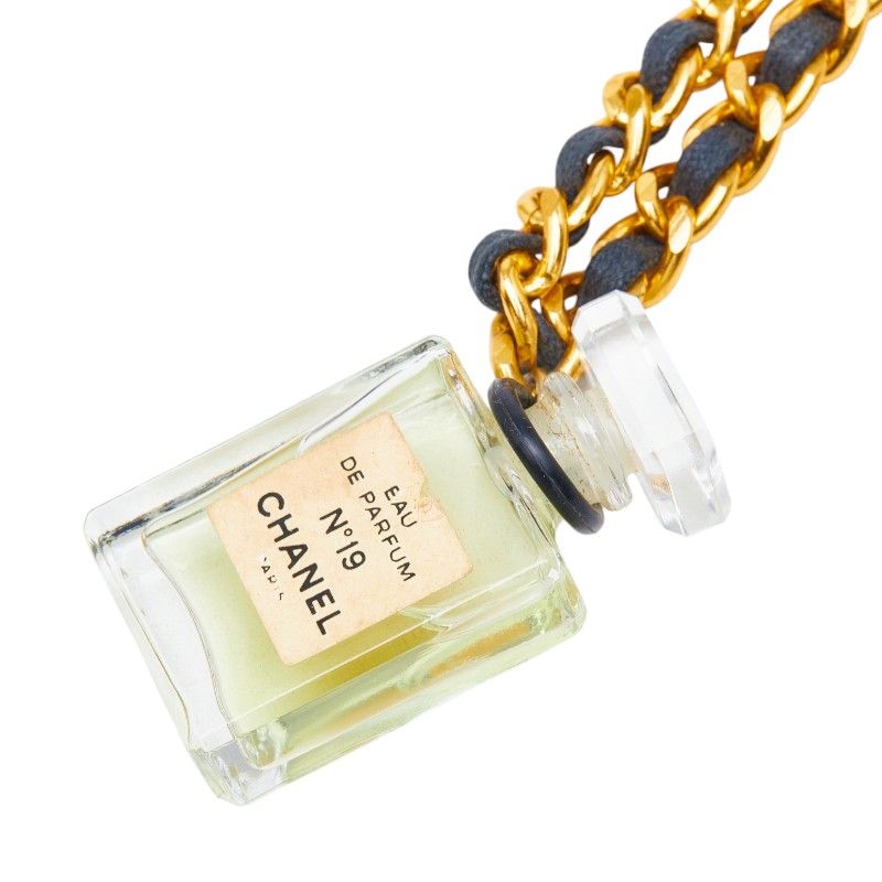 Chanel Perfume Bottle Chain Pendant Gold Plated Plastic — view 3